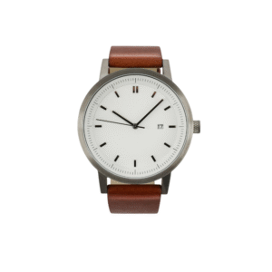 Earl Watch 42mm Tan Vintage Sunburst Dial & Date Display